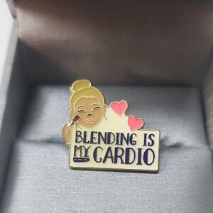 Gold and Pink Enamel Pin - Blending is My Cardio